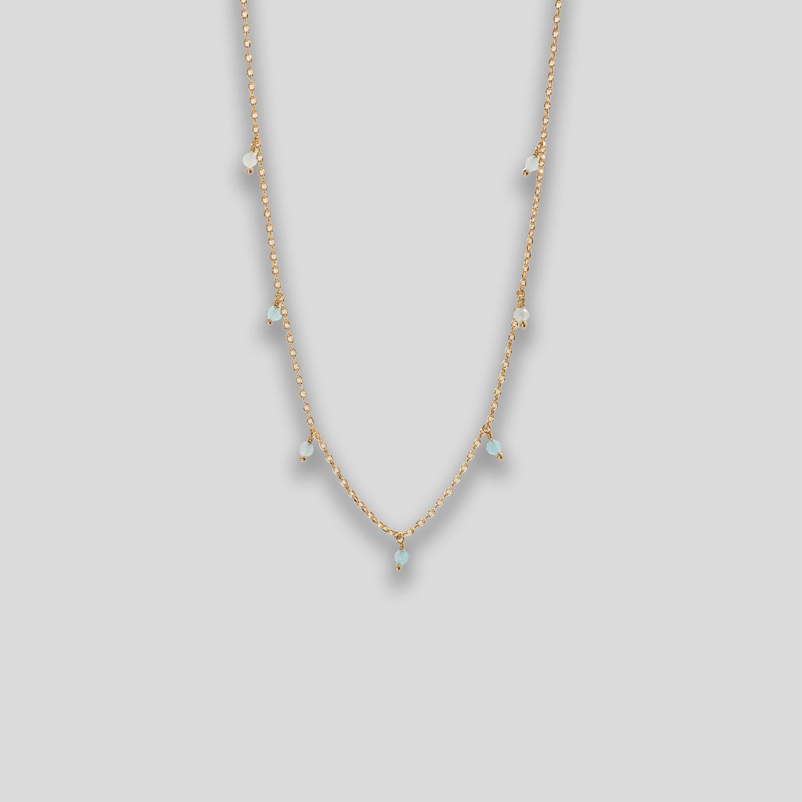 Mini Droplets Necklace - Gold/Jade