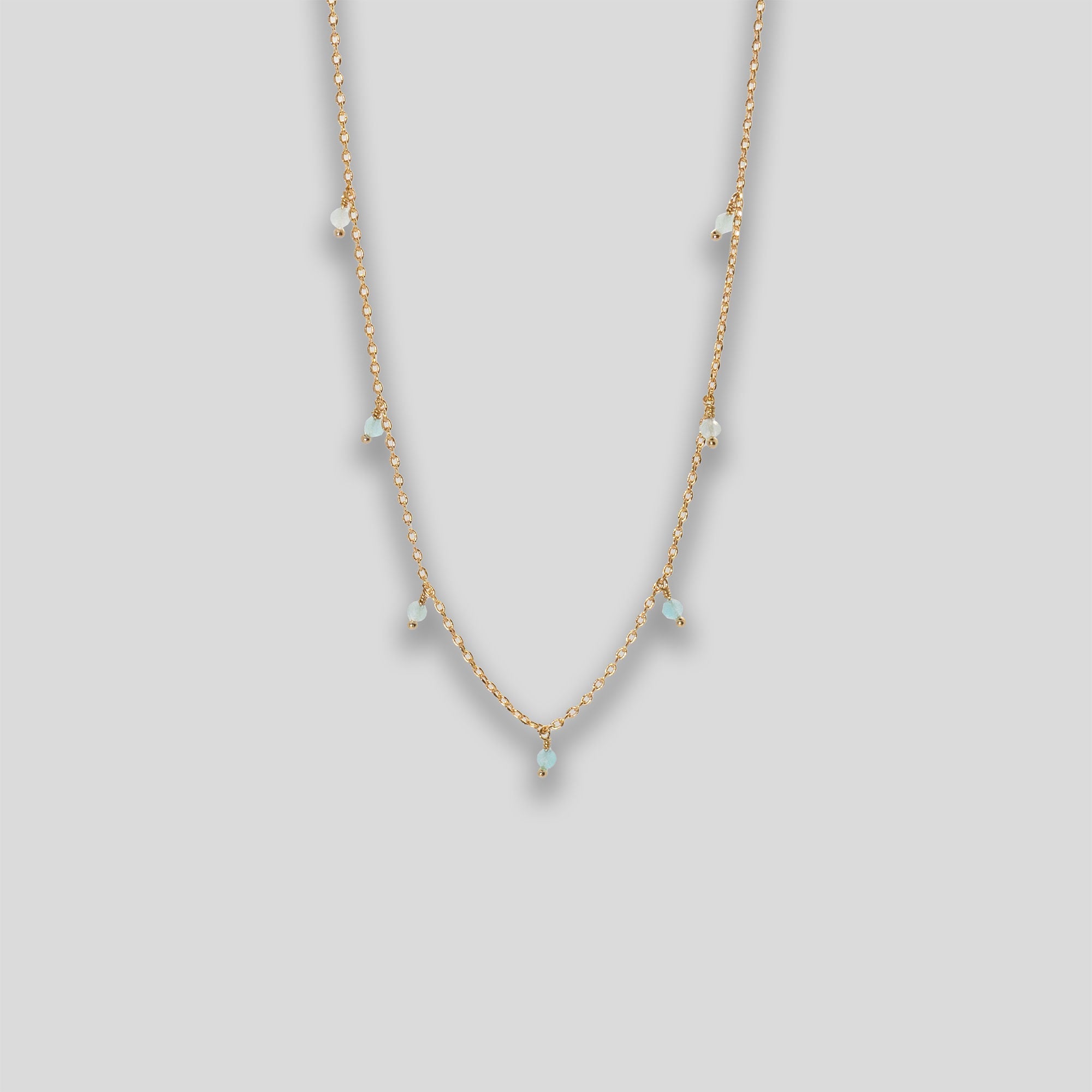 Mini Droplets Necklace - Gold/Jade