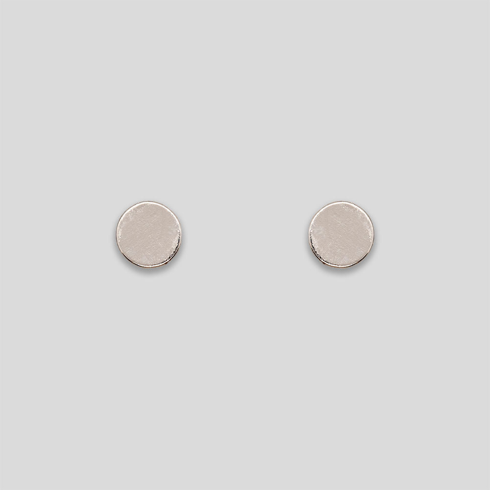 Mini Flat Circle Studs - Silver