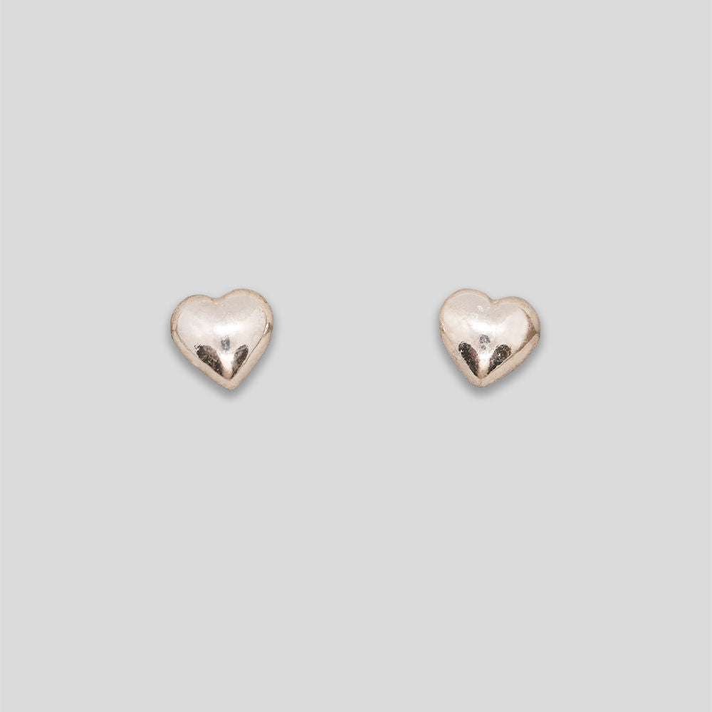 Mini Heart Studs - Silver