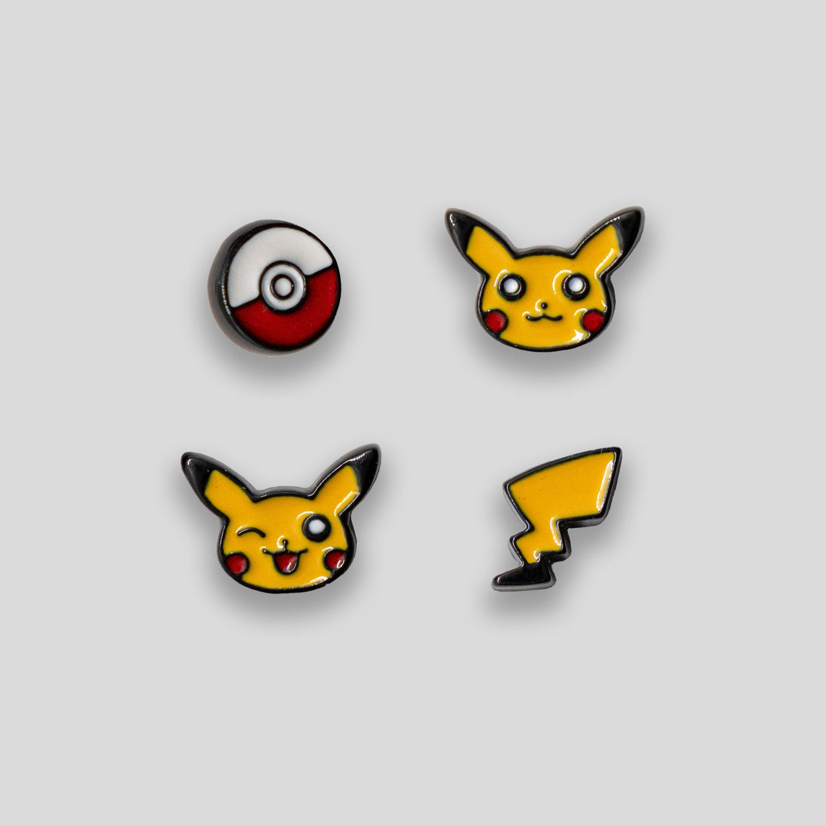 Pikachu Stud Set Of 4 - Yellow/Red/White