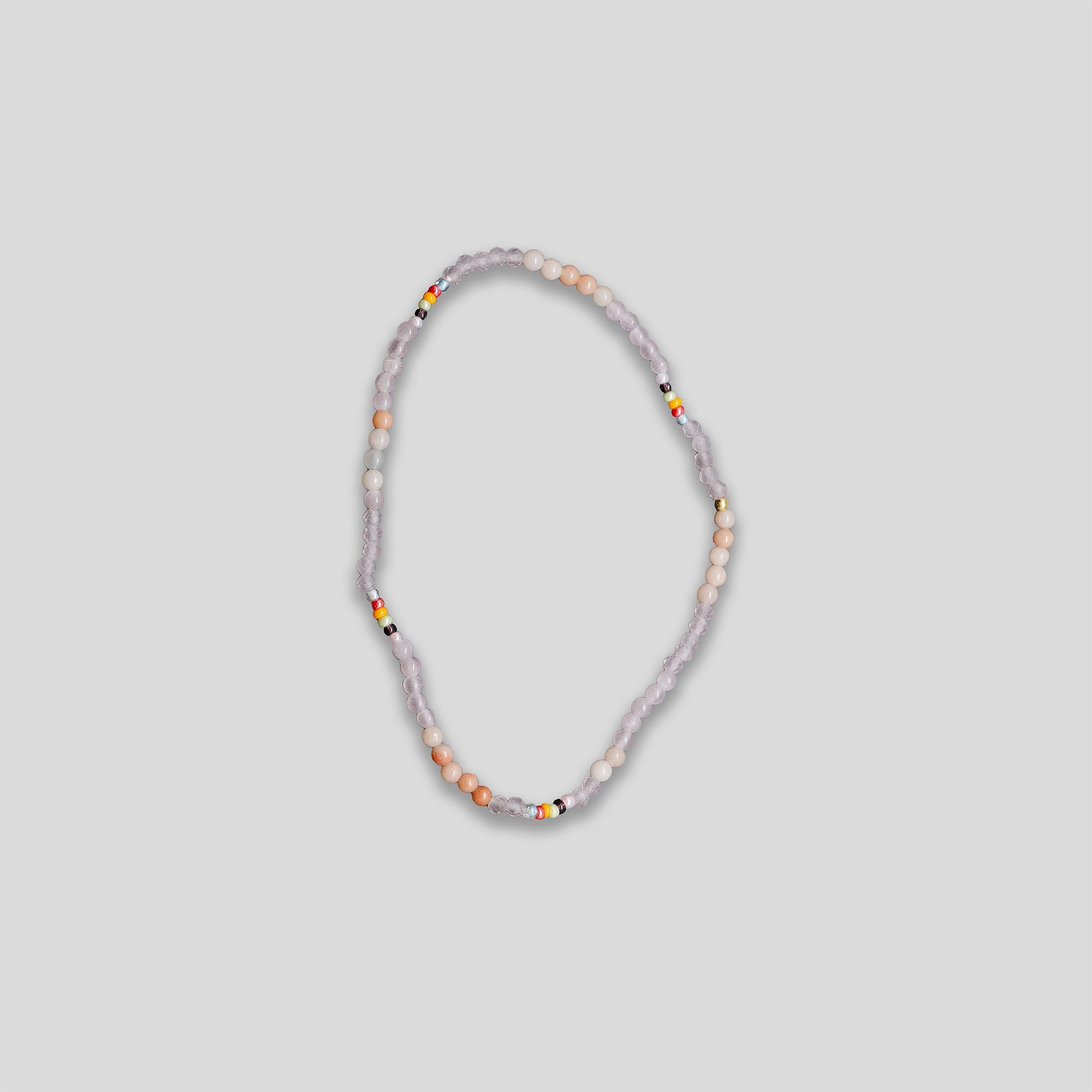 Rainbow Dot Beaded Bracelet - Pink