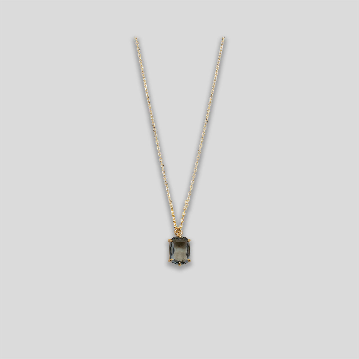 Rectangle Droplet Necklace - Gold/Smoke