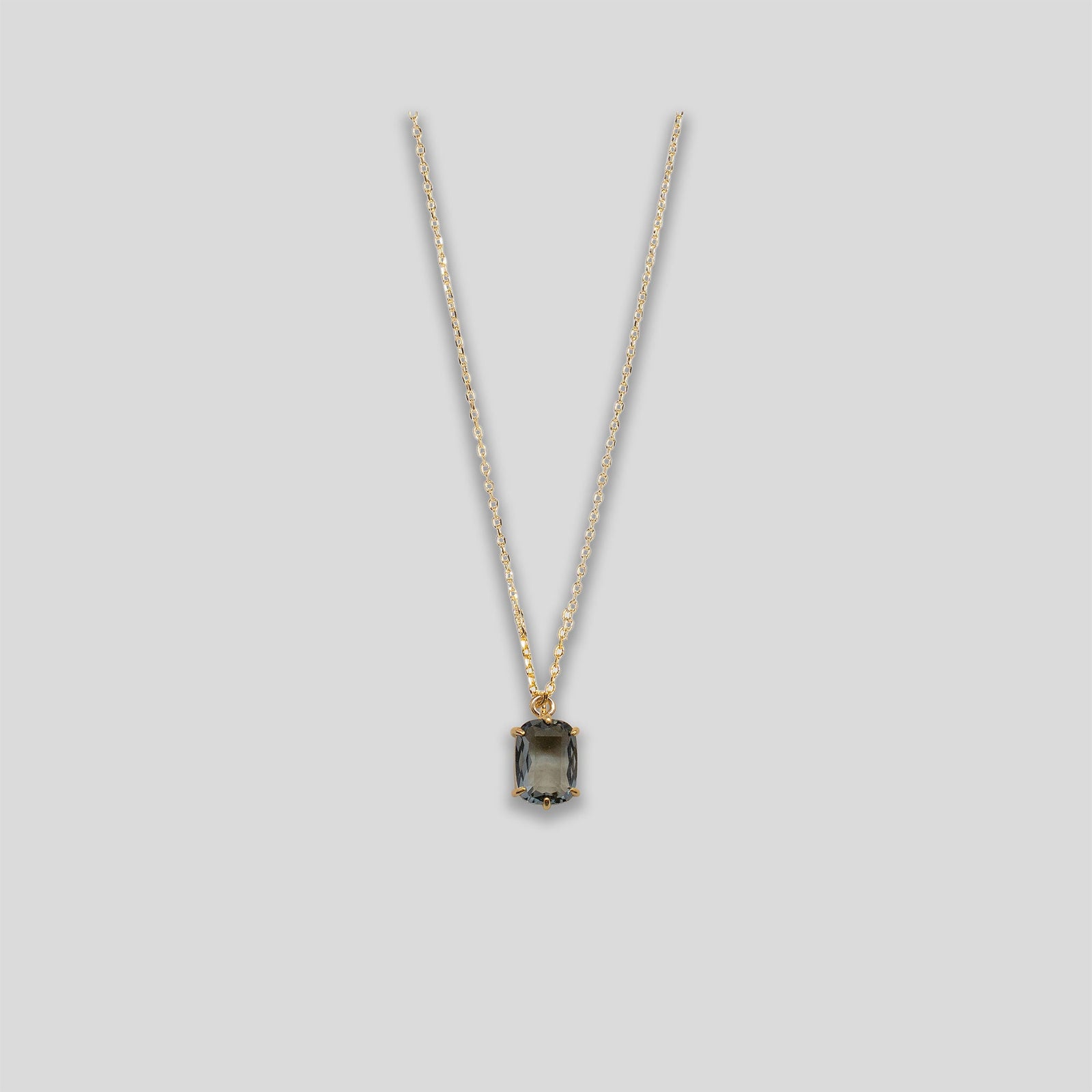 Rectangle Droplet Necklace - Gold/Smoke