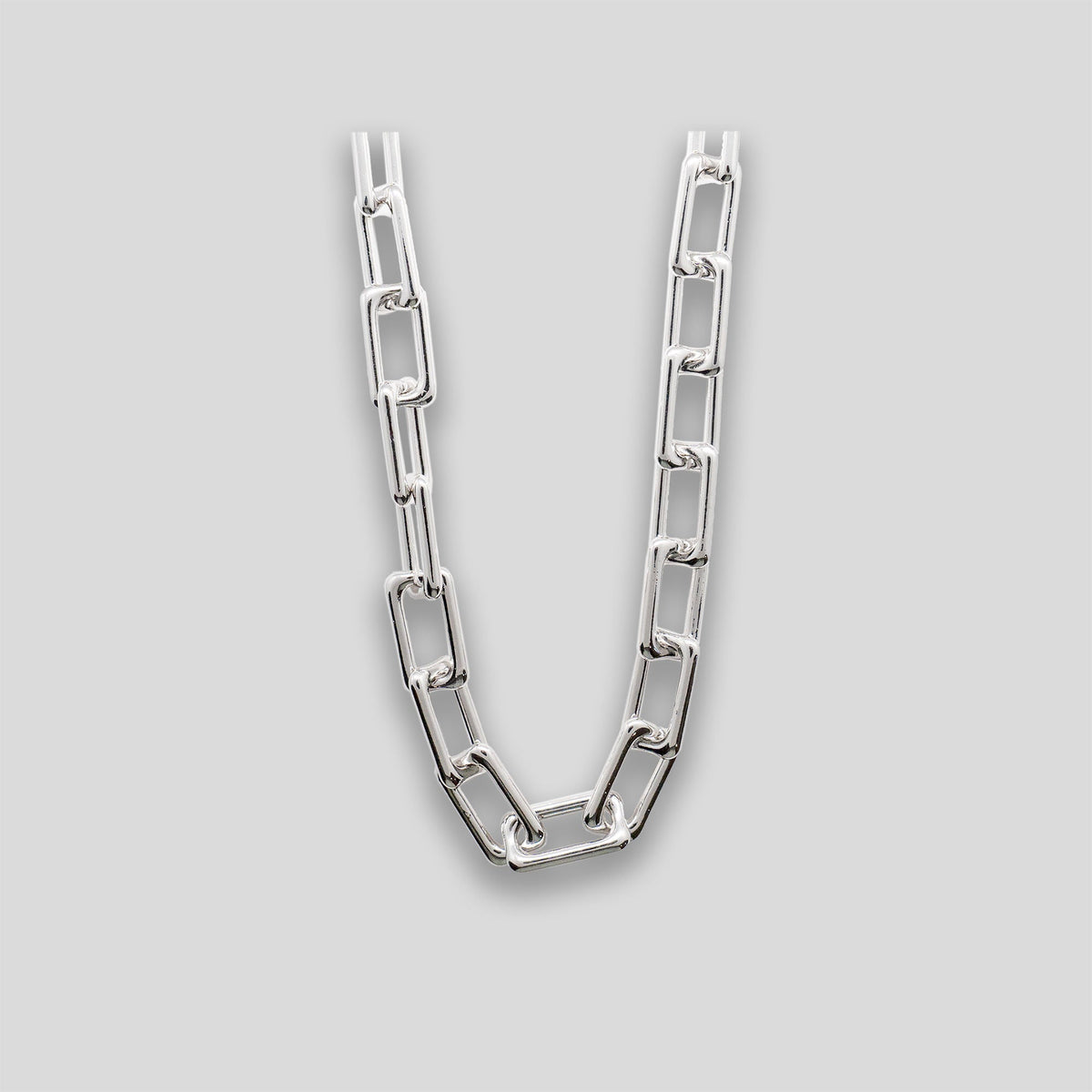 Rectangular Chain Necklace - Silver