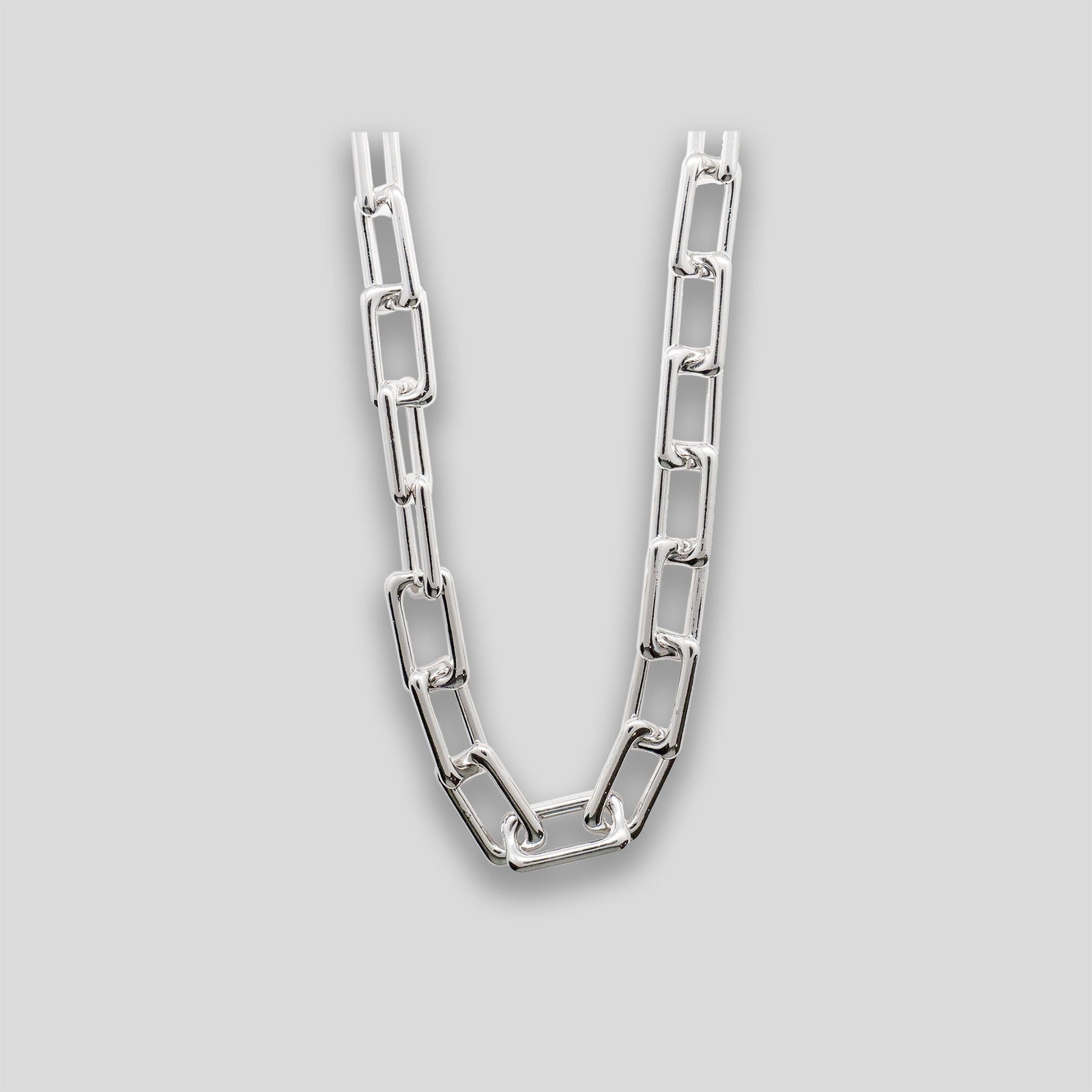 Rectangular Chain Necklace - Silver