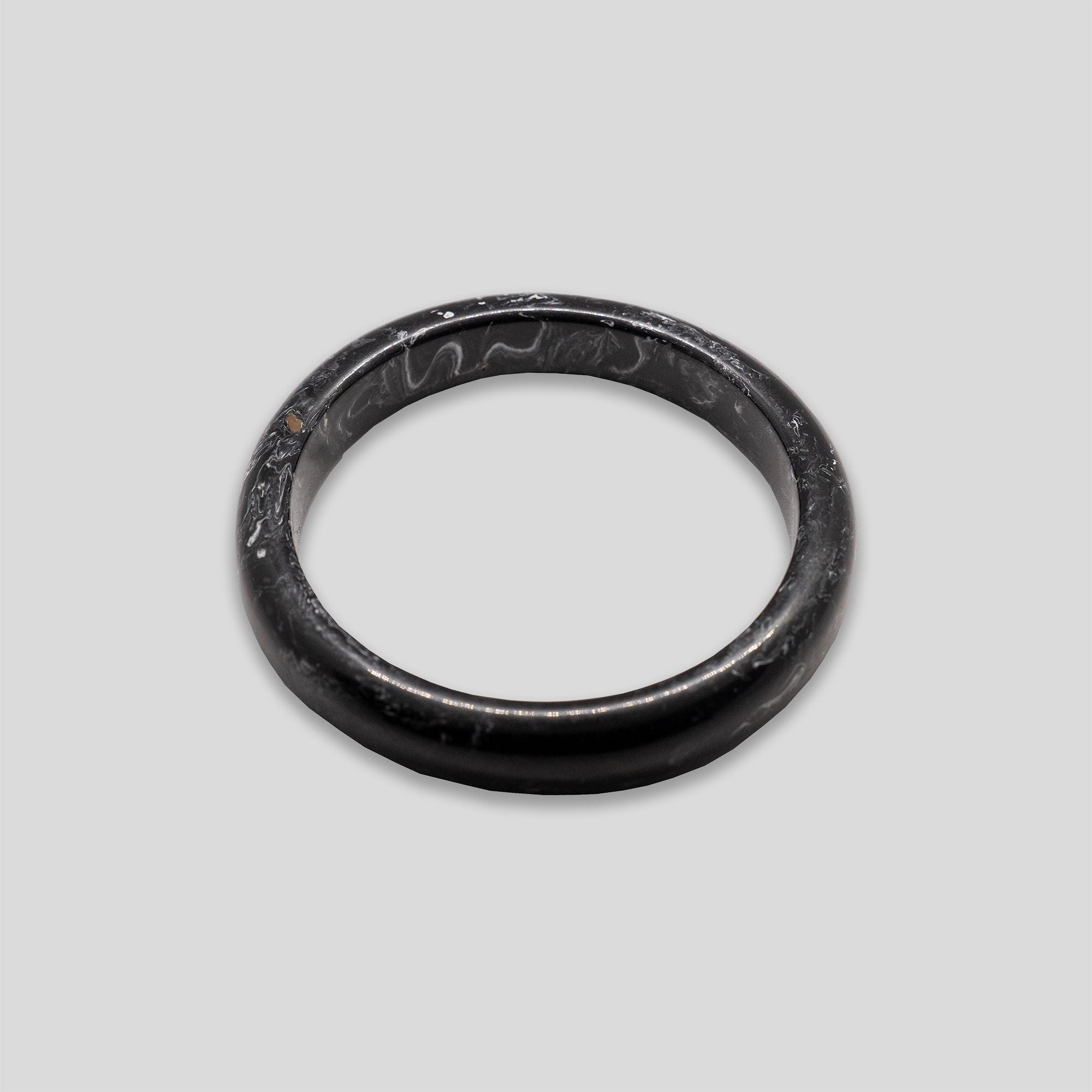 Rounded Circle Resin Bangle - Black Mix