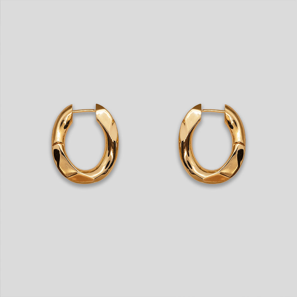 Segment Oval Hoops - Gold