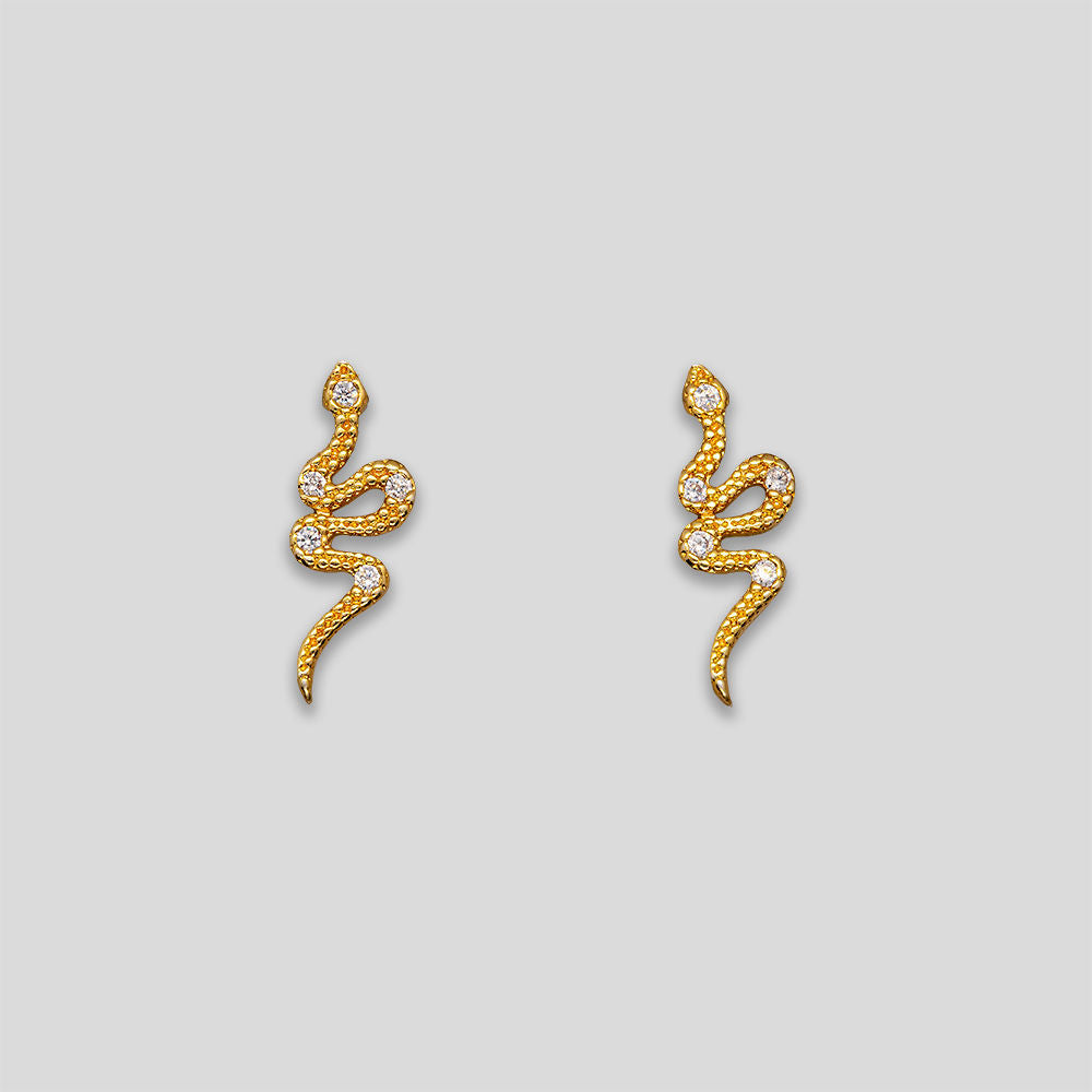 Snake Studs - Gold