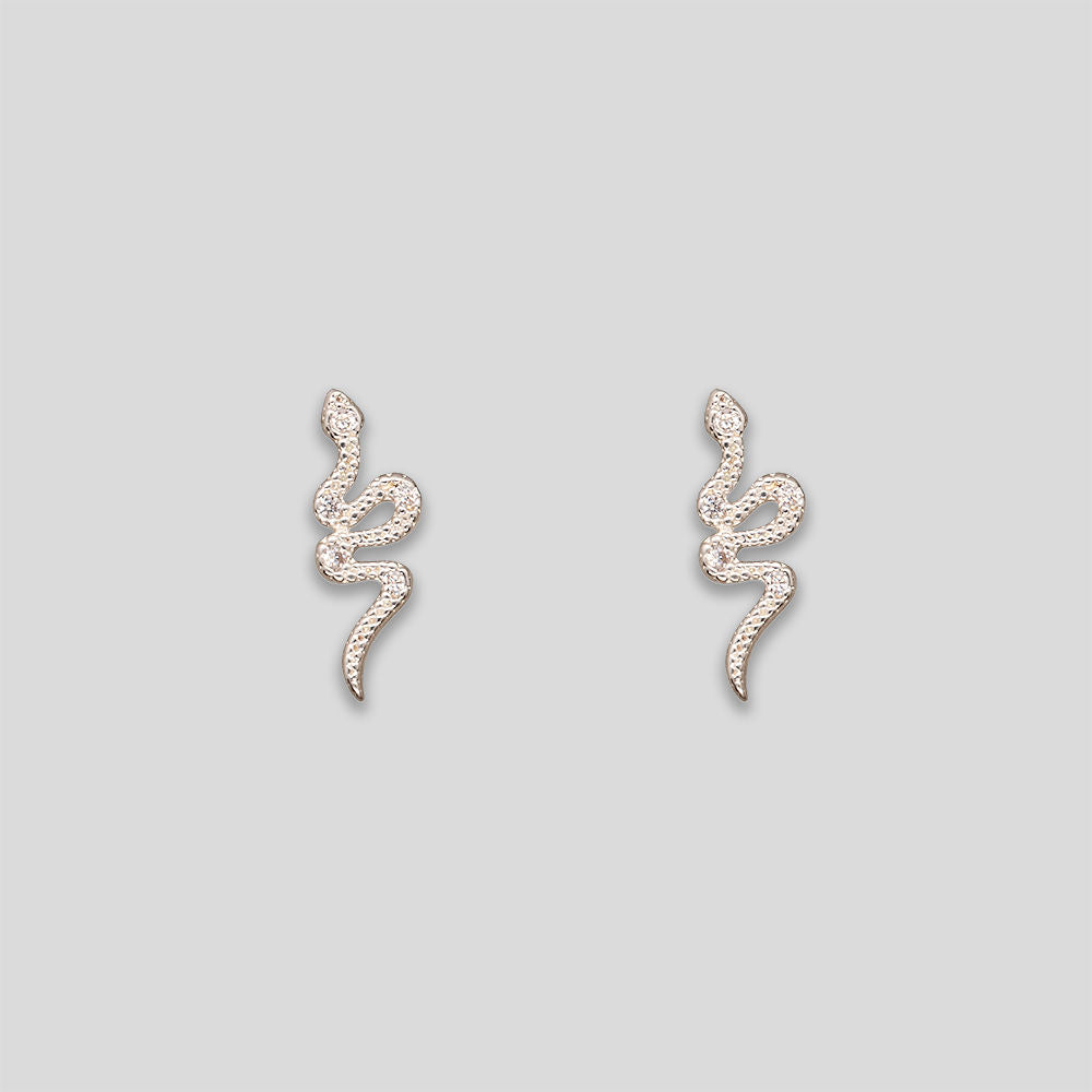 Snake Studs - Silver