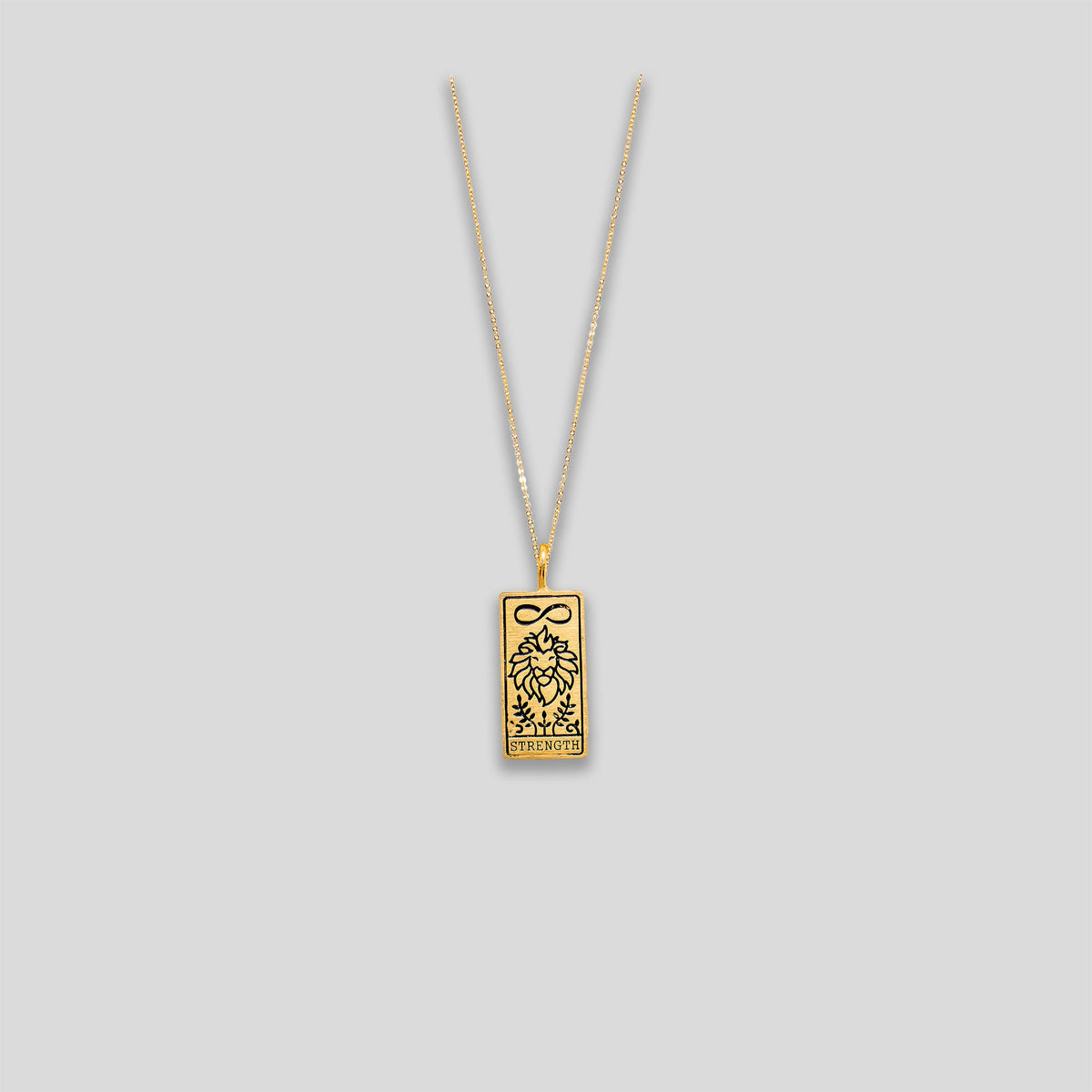 &quot;Strength&quot; Pendant Necklace - Gold