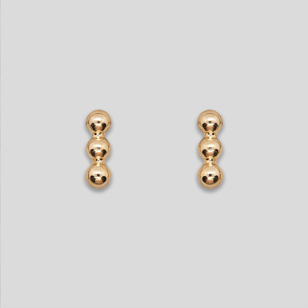 Triple Ball Studs - Gold