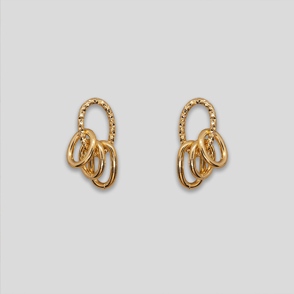 Triple Loop Studs - Gold