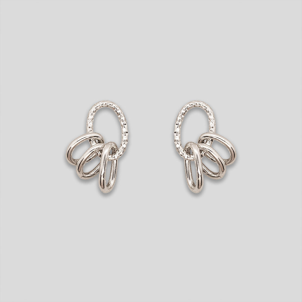 Triple Loop Studs - Silver